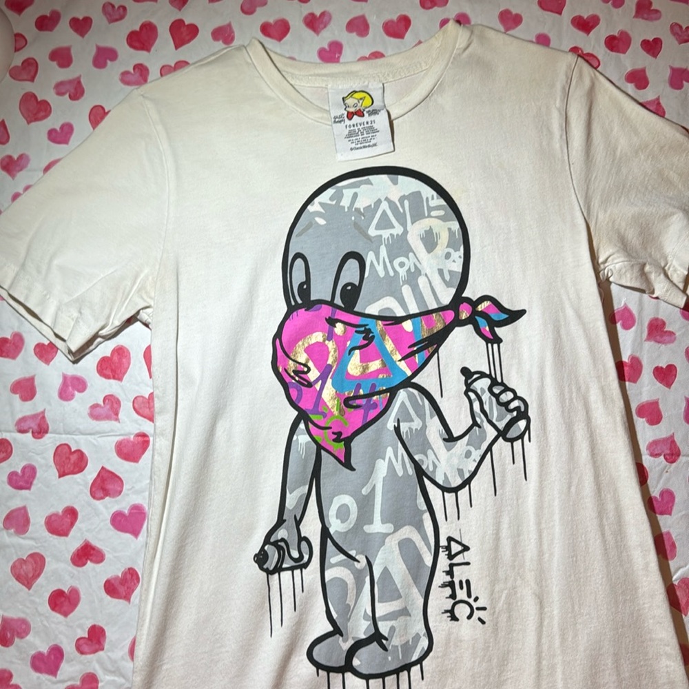 Fovever 21 Alec Monopoly Saturday Morning Tv Casper Graffiti T Shirt